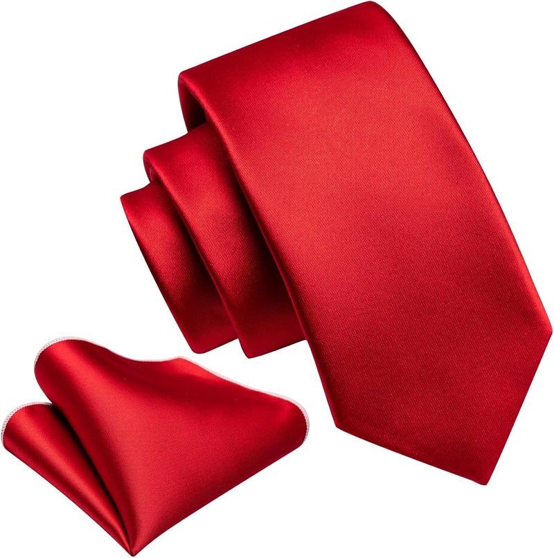 Barry.Wang Store Ties for Boys 47.2" Self-Necktie Kids and Pocket Square Set Teenager Uniform Graduation Performance Age 6-15 - Image 2